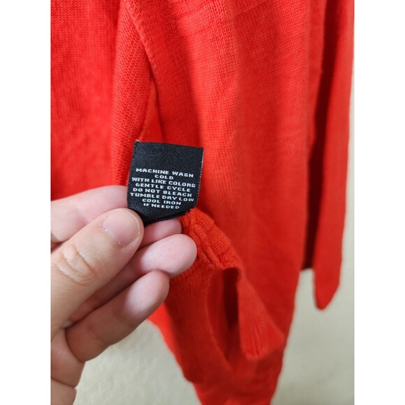 Verve Ami Womens S Red 3/4th Sleeve Open Front Cropped Lightweight Cardigan - Picture 5 of 5